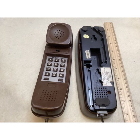 Vintage Dark Brown Comdial Tone Generator Corded Wall Phone - Picture 2 of 4